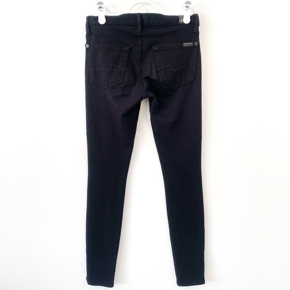 7 For All Mankind Gwenevere Black Skinny Jeans Size 24 - Picture 3 of 5